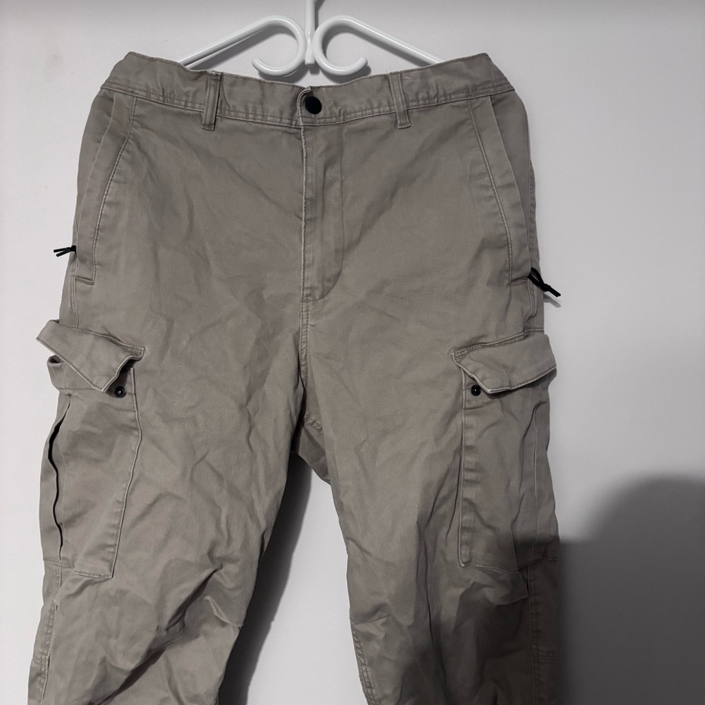 Baggy H&M Cargo Khaki Beige Pants Unisex Utility Style Y2K Streetwear Pants